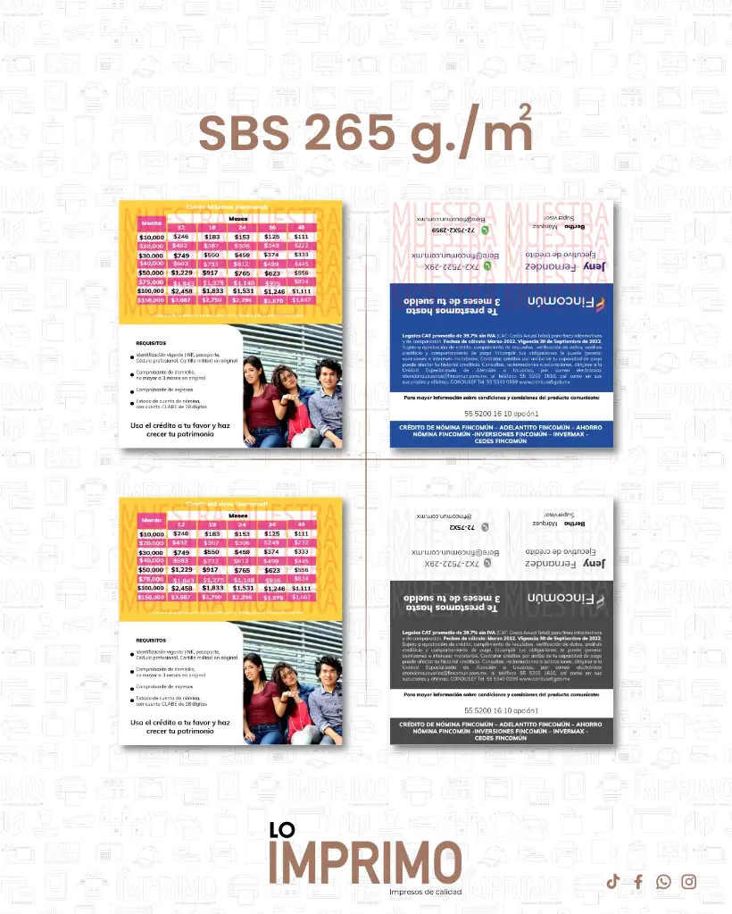 Tarjetas de Presentación doble(SBS12p)